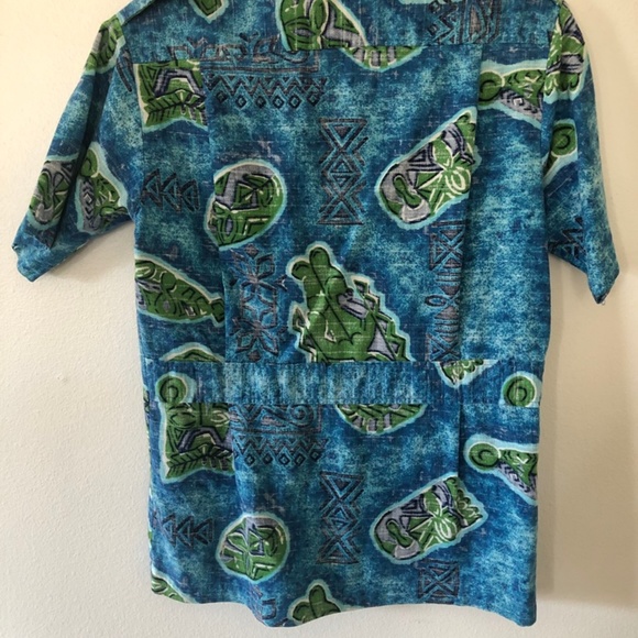 * SOLD* VINTAGE Kai Nani Barkcloth Aloha Shirt - Picture 2 of 6